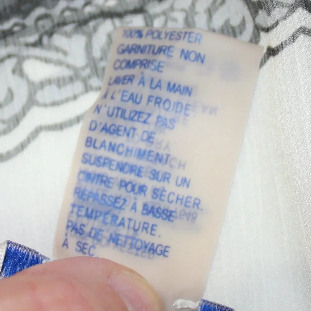 #514 Peter Nygard White & Black Embellished Shawl (Guestimated Size 16) - Picture 10 of 10